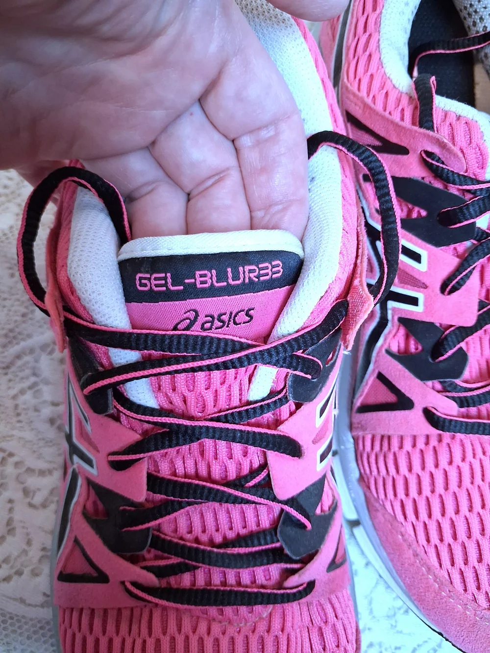 ASICS Womens Gel-Blur33 Bright Pink/zblack Lace-Up Running Sneakers Size 8